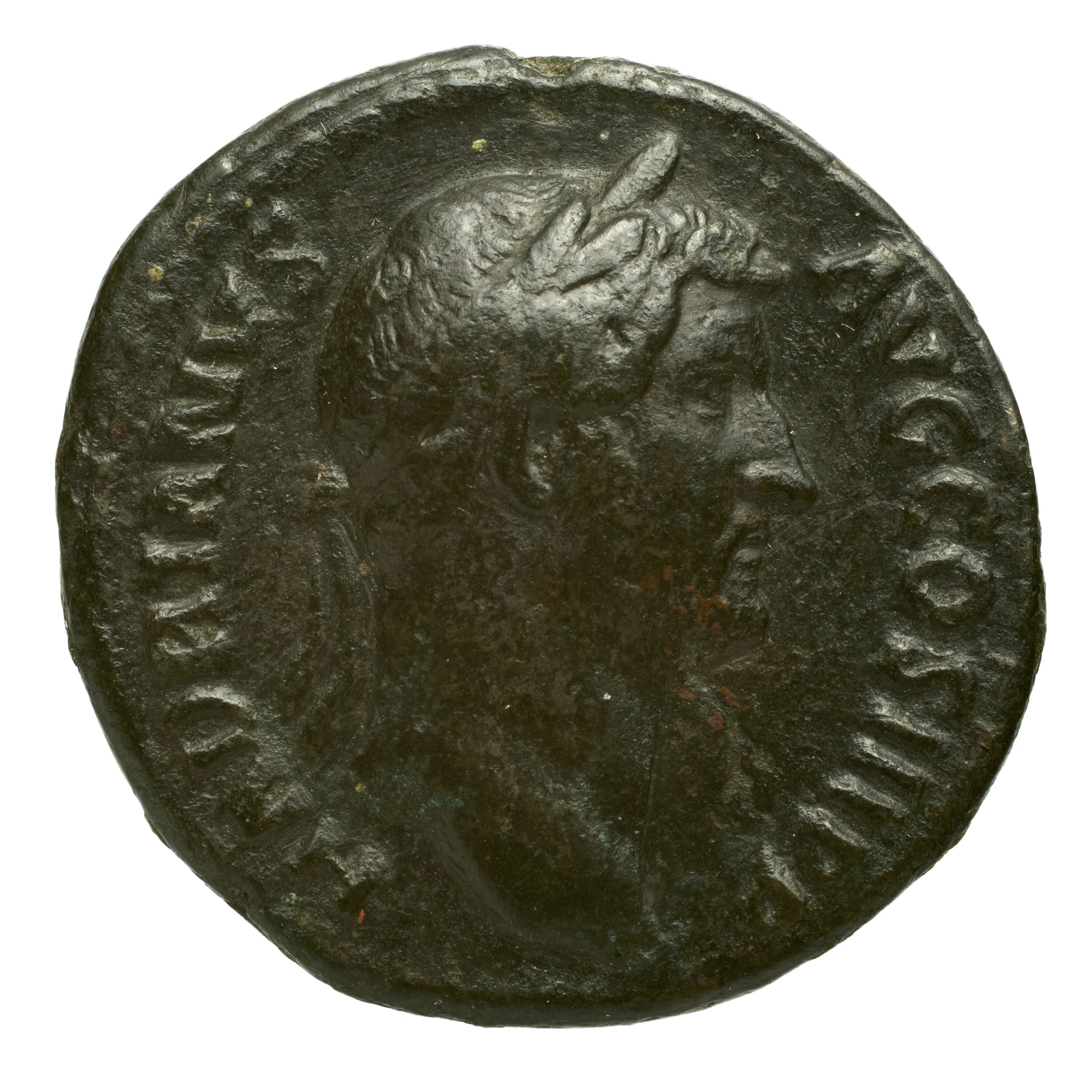 RIC II Trajan 834 Trajan obverse, Head of Divus Titus, laureate, left
