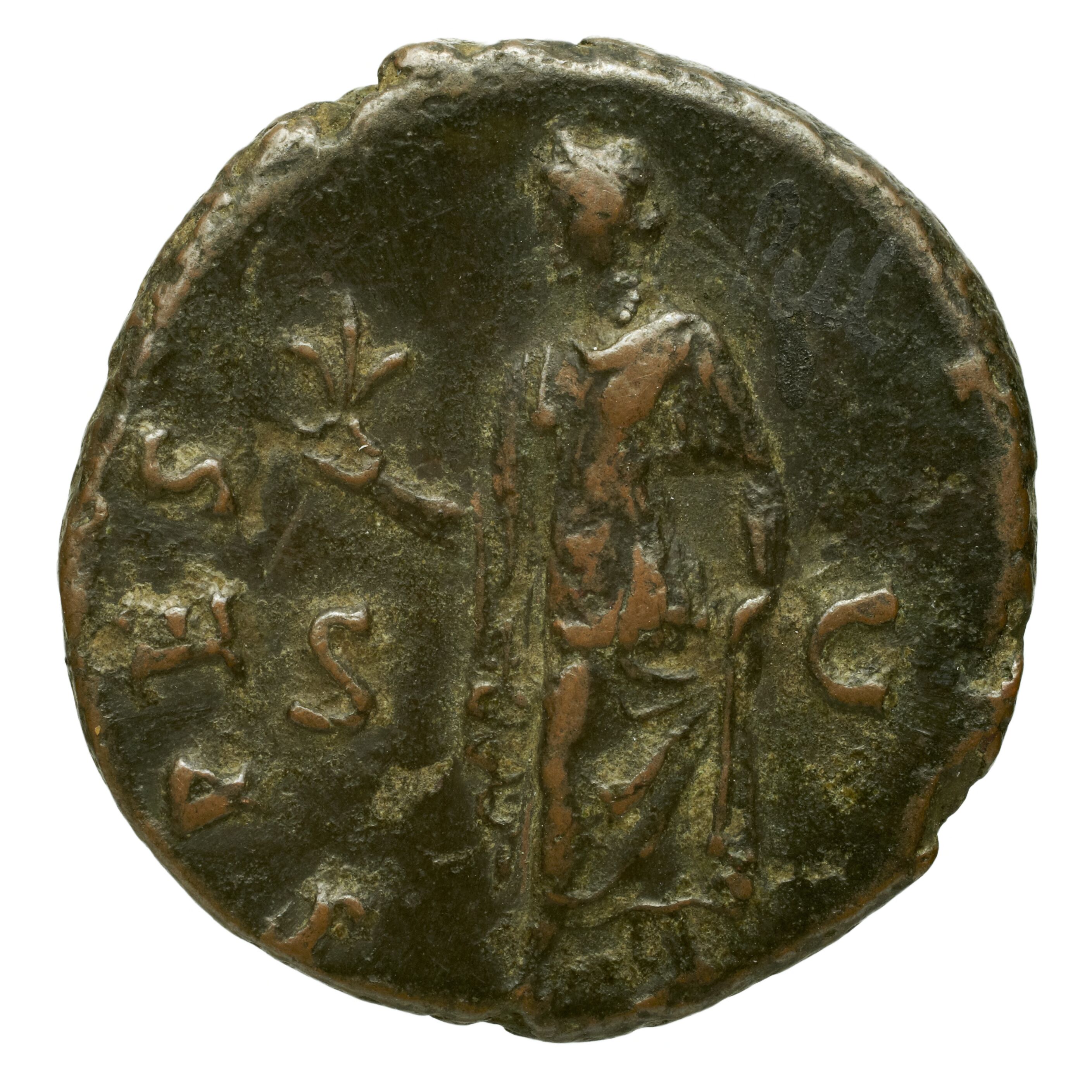 RIC II Trajan 835 Trajan obverse, Head of Divus Nerva, laureate, draped, right