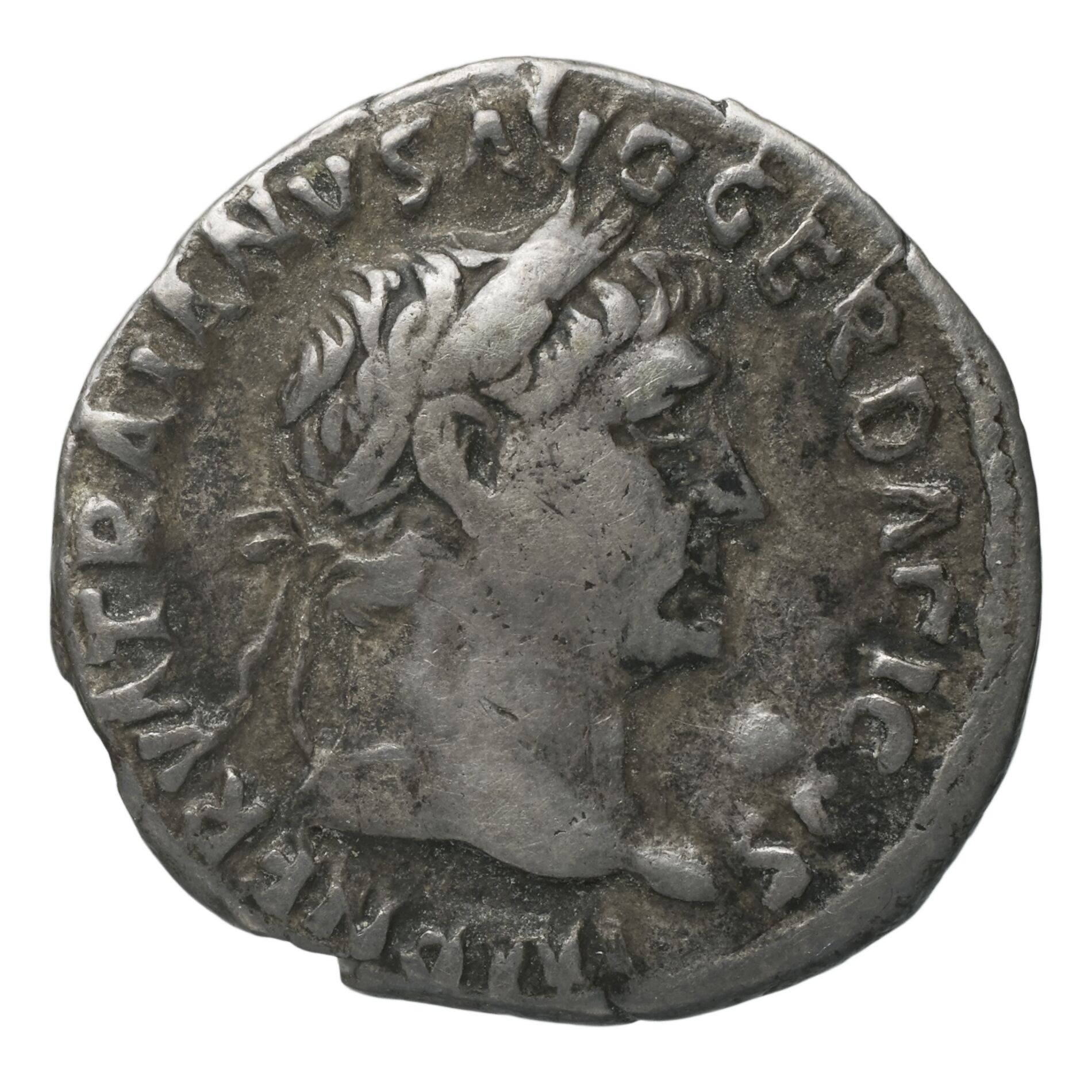 RIC II Trajan 85 Trajan obverse, Bust of Trajan, laureate, right