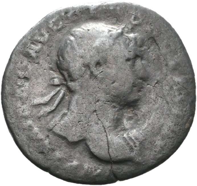 RIC II Trajan 91 Trajan obverse, Bust of Trajan, laureate, draped, right (sometimes draped on left shoulder)