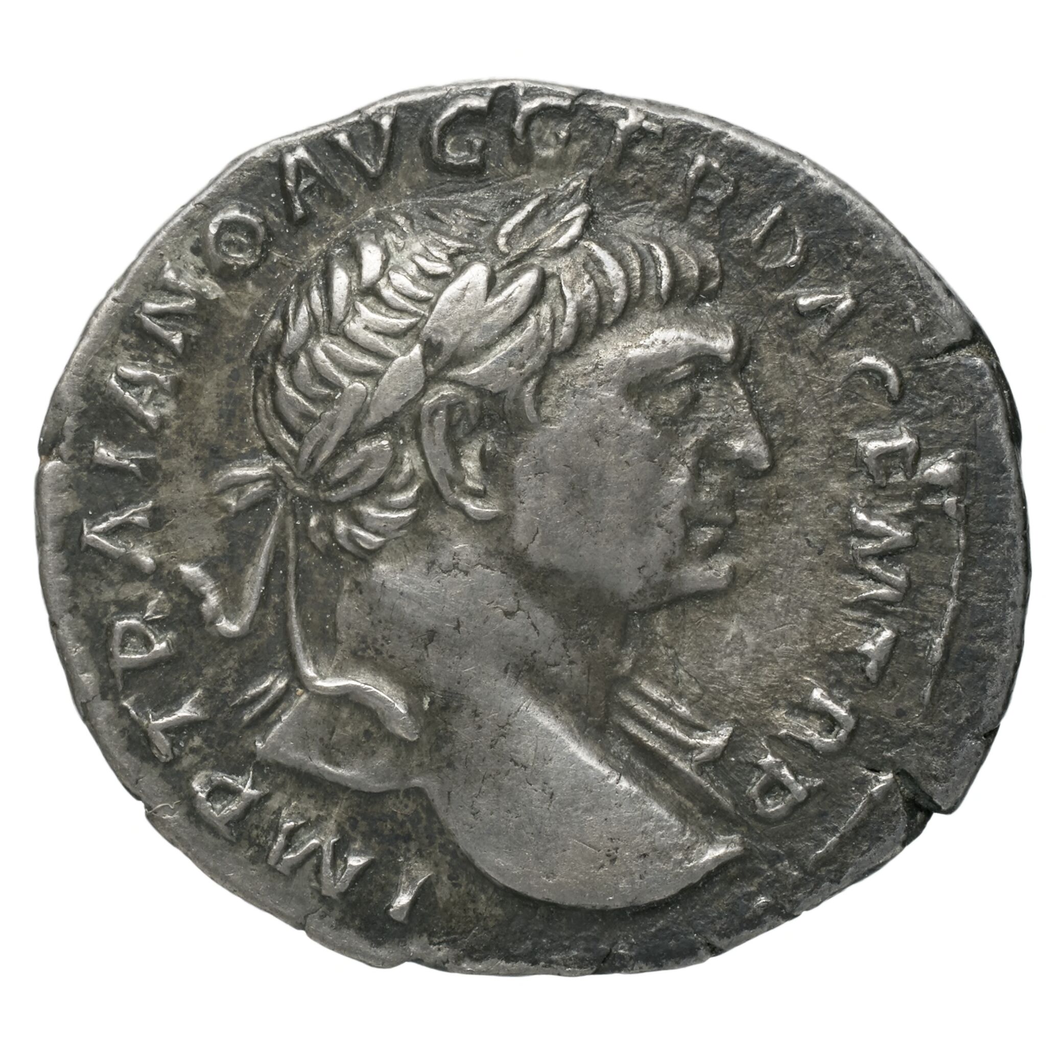 RIC II Trajan 99 Trajan obverse, Bust of Trajan, laureate, right (sometimes draped)