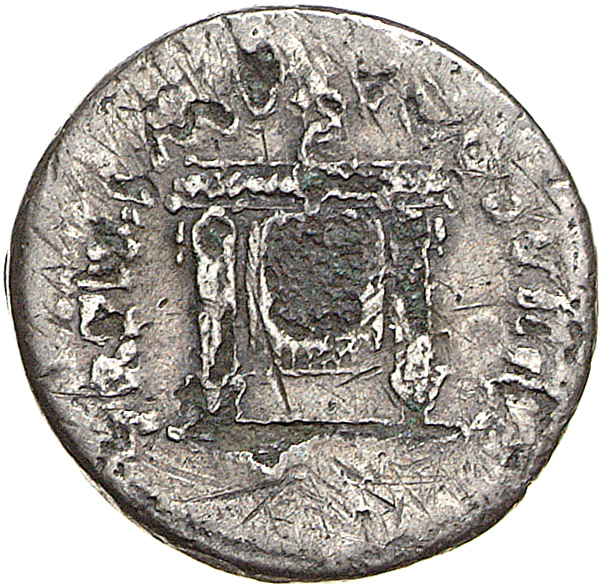 RIC II, Part 1 (second edition) Domitian 101 Domitian reverse, Square seat, draped; winged thunderbolt above
