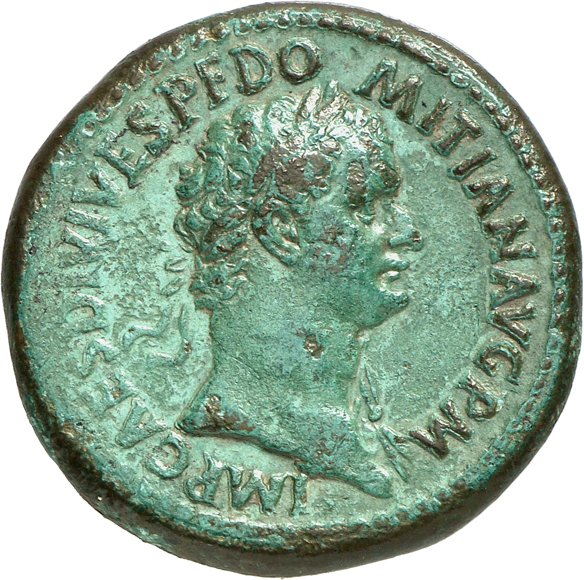 RIC II, Part 1 (second edition) Domitian 105 Domitian obverse, Head of Domitian, laureate, right
