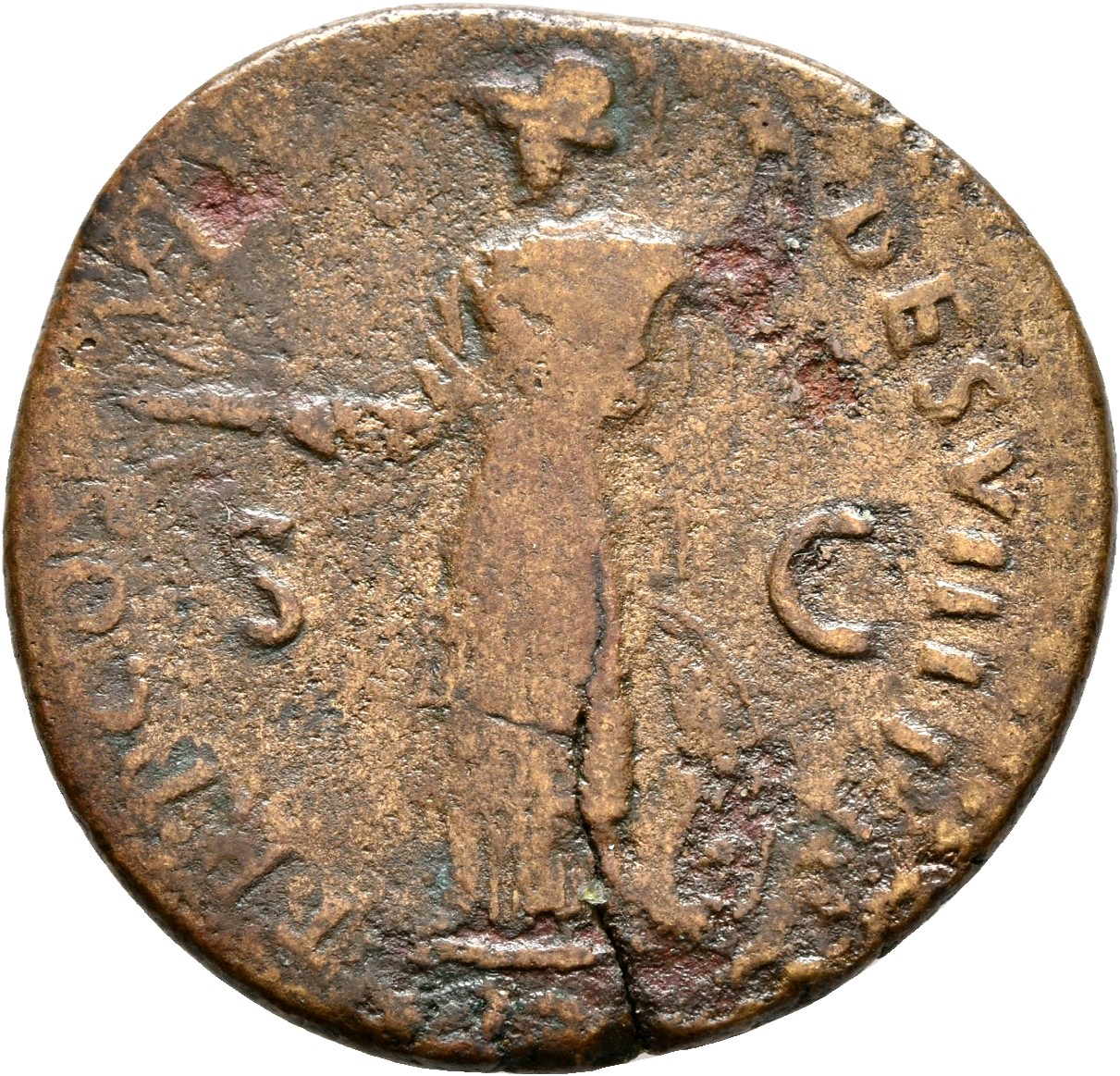 RIC II, Part 1 (second edition) Domitian 108 Domitian reverse, Minerva standing left, holding thunderbolt in right and spe...