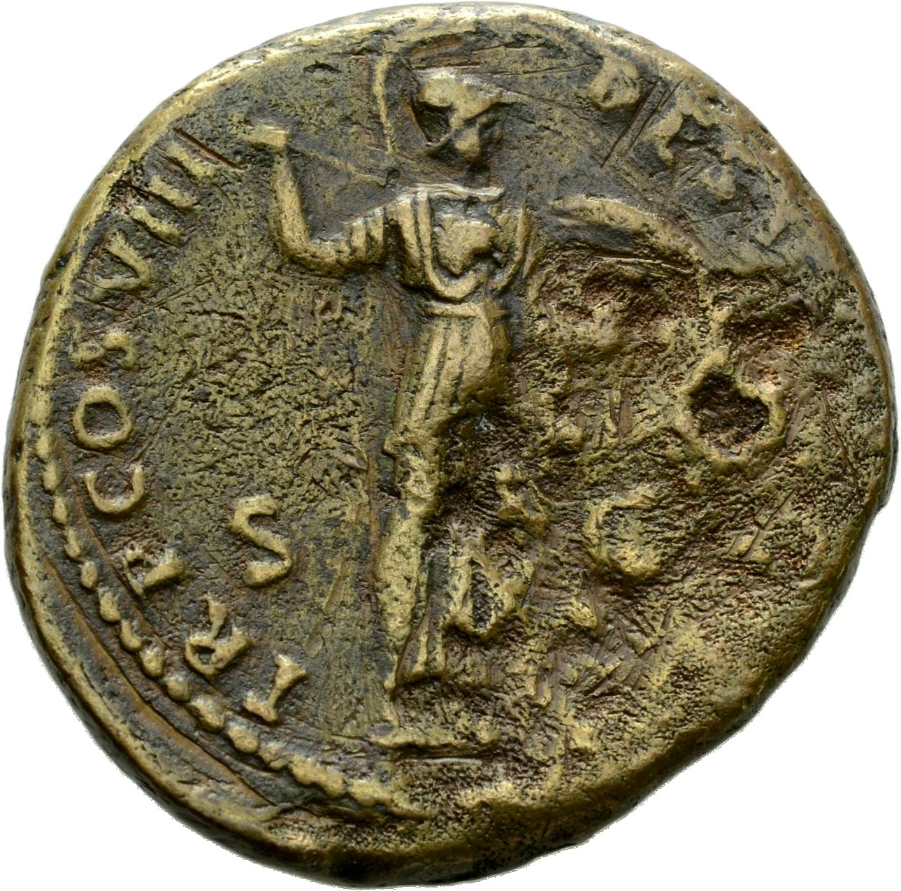 RIC II, Part 1 (second edition) Domitian 110 Domitian reverse, Minerva, helmeted, draped, with aegis down back, advancing ...