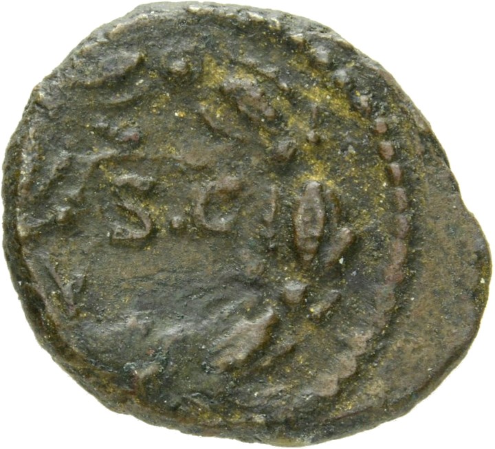 RIC II, Part 1 (second edition) Domitian 125 Domitian reverse, Legend in laurel wreath