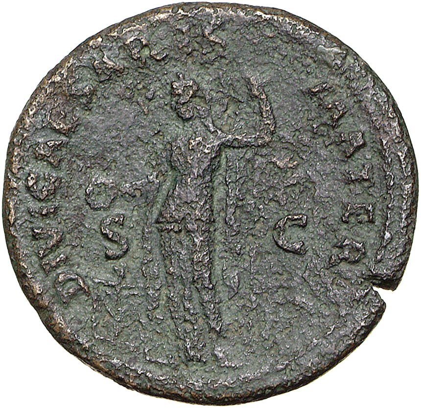 RIC II, Part 1 (second edition) Domitian 136 Domitian reverse, Domitia standing left over altar, sacrificing with patera a...