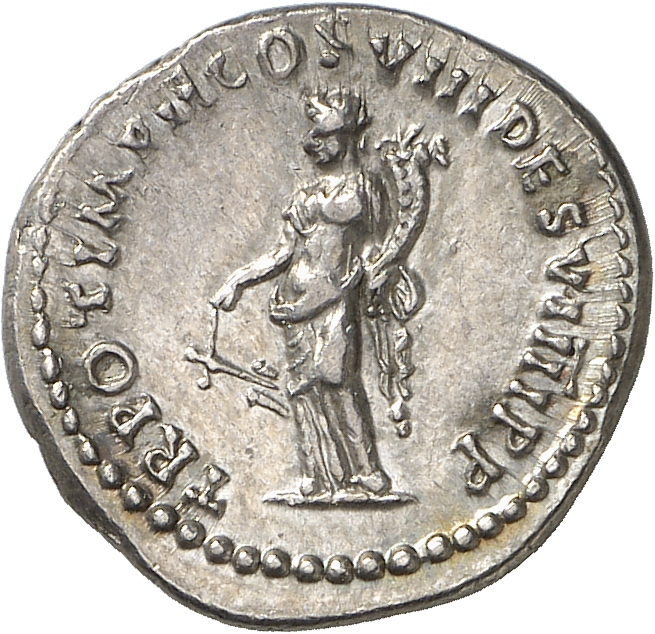 RIC II, Part 1 (second edition) Domitian 141 Domitian reverse, Fortuna standing left, holding rudder and cornucopiae