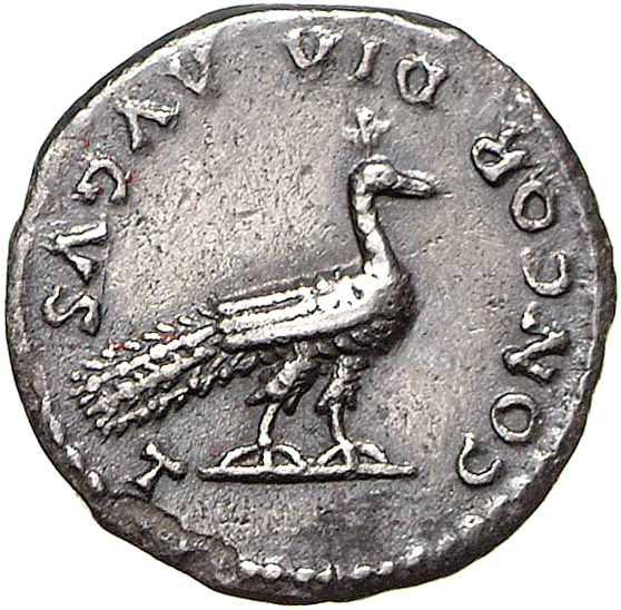 RIC II, Part 1 (second edition) Domitian 151 Domitian reverse, Peacock standing right