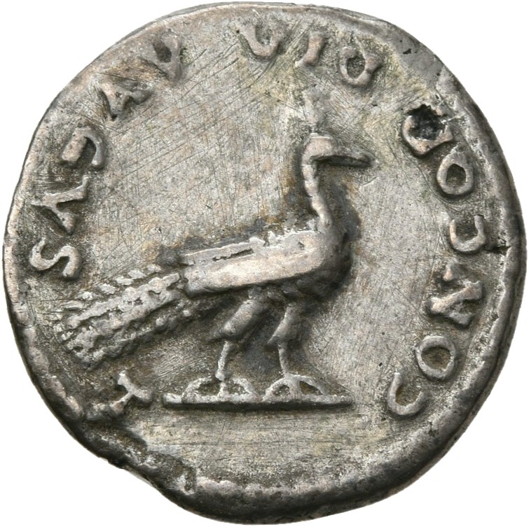RIC II, Part 1 (second edition) Domitian 151 Domitian reverse — Peacock standing right