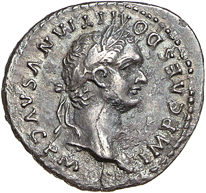 RIC II, Part 1 (second edition) Domitian 164 Domitian obverse, Head of Domitian, laureate, right