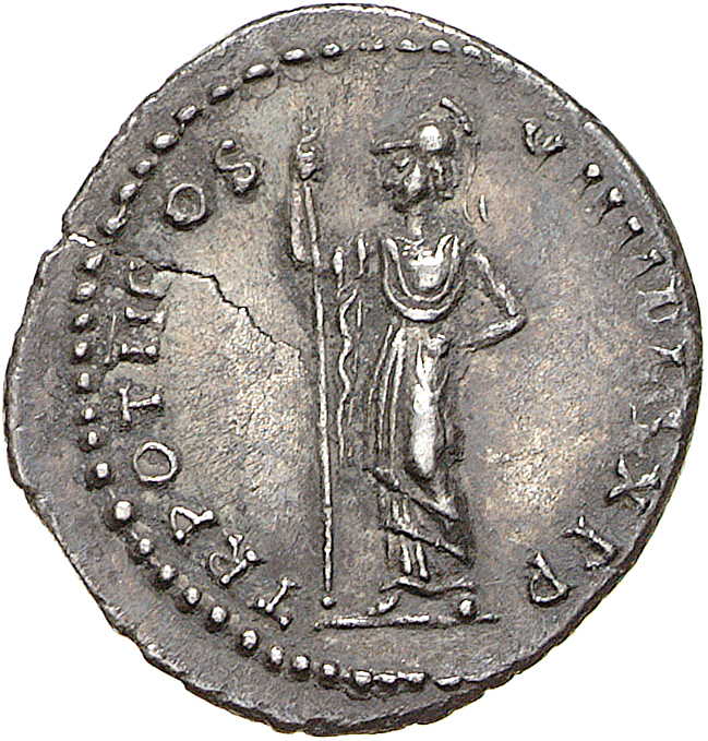 RIC II, Part 1 (second edition) Domitian 169 Domitian reverse — Minerva standing left, holding spear