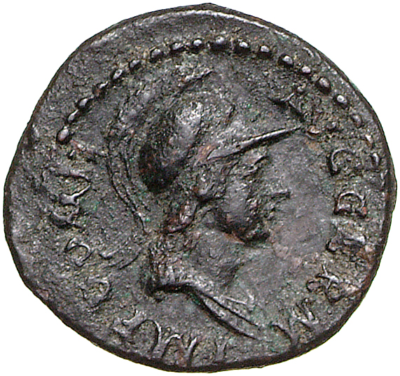 RIC II, Part 1 (second edition) Domitian 236 Domitian obverse, Bust of Minerva, helmeted, right