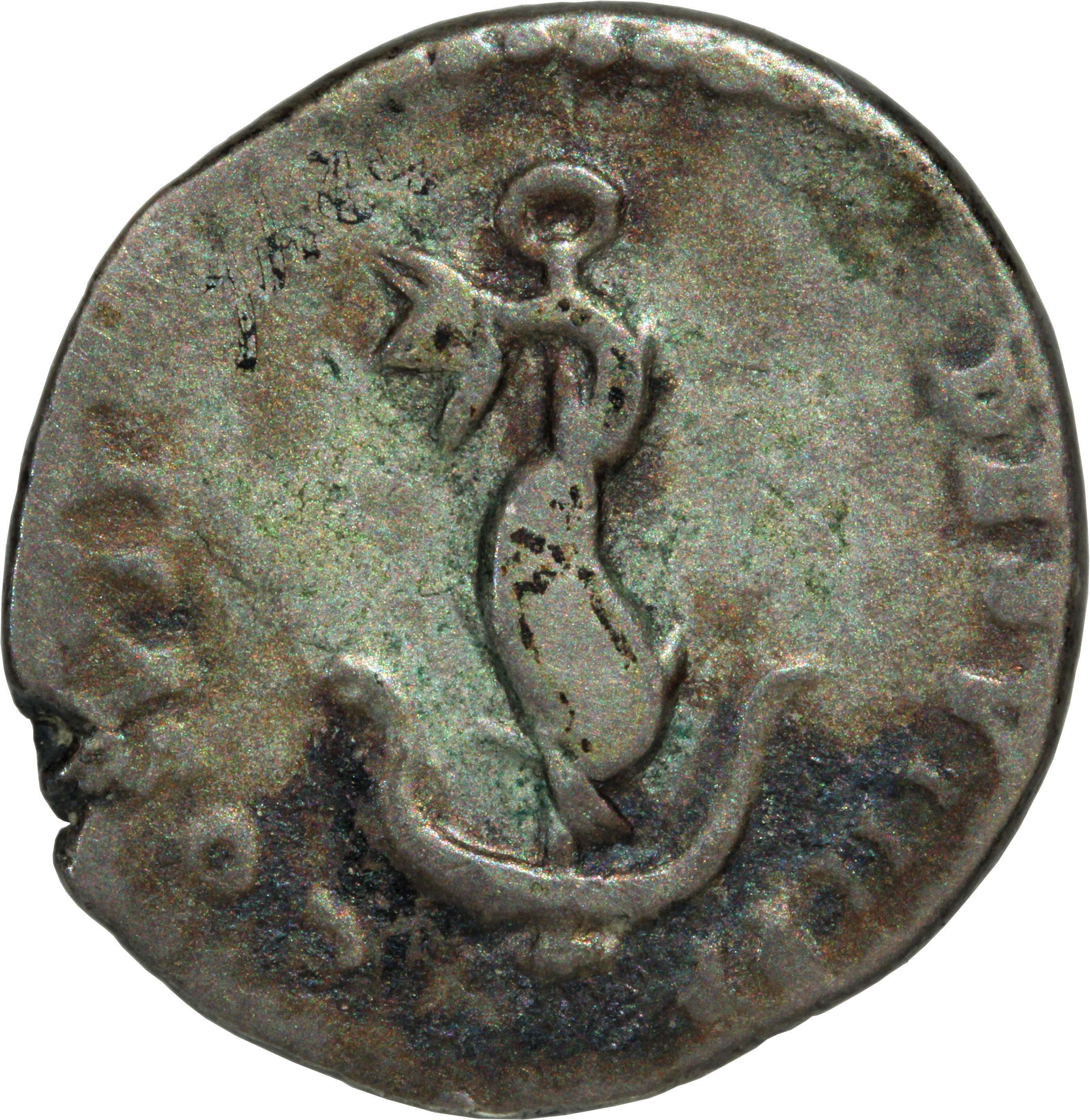 RIC II, Part 1 (second edition) Domitian 26 Domitian reverse, Dolphin coiled around anchor