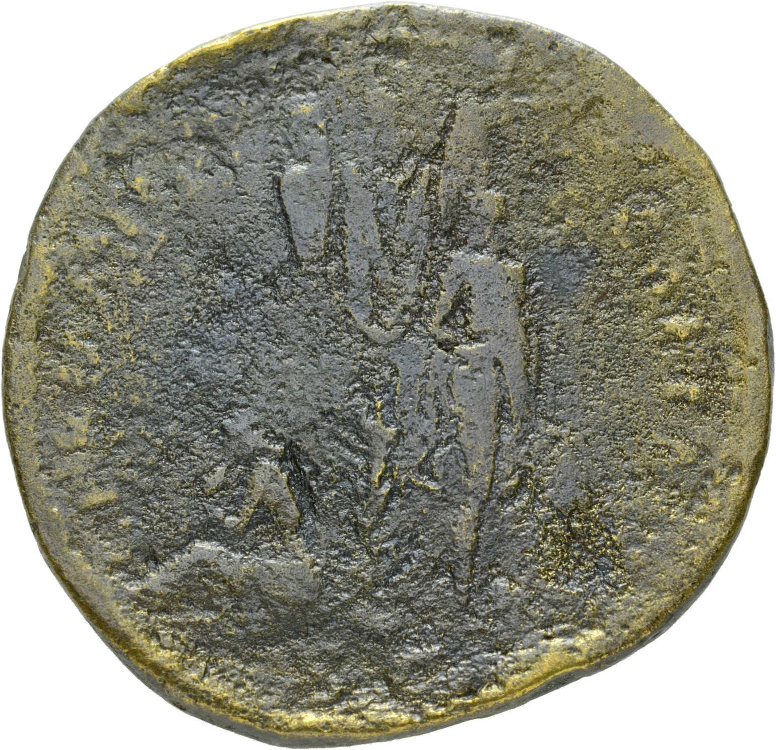 RIC II, Part 1 (second edition) Domitian 274 Domitian reverse, German captive, hands tied, head left, standing right by tr...