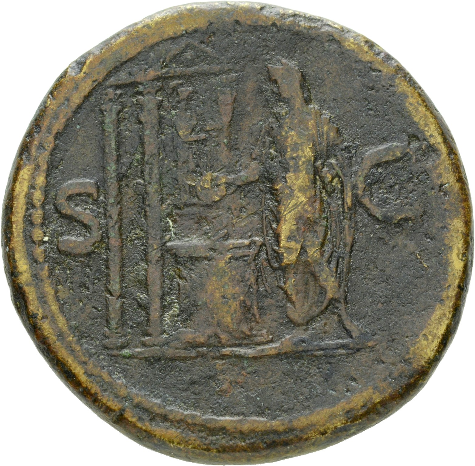 RIC II, Part 1 (second edition) Domitian 277 Domitian reverse, Domitian standing left sacrificing out of patera over light...