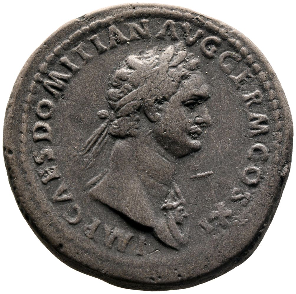 RIC II, Part 1 (second edition) Domitian 279 Domitian obverse, Bust of Domitian, laureate, right with aegis