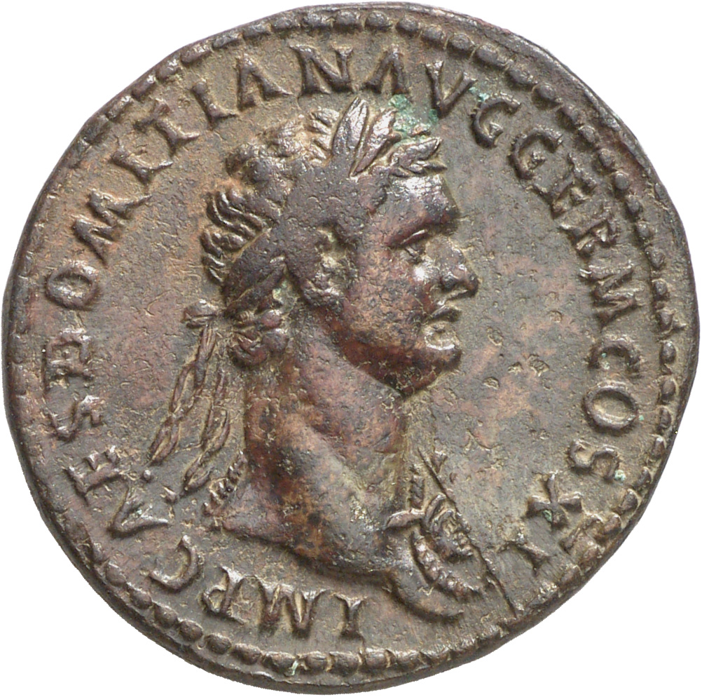 RIC II, Part 1 (second edition) Domitian 303 Domitian obverse, Bust of Domitian, laureate, right with aegis