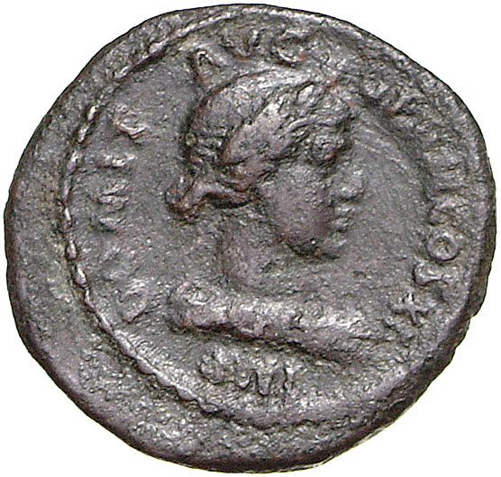 RIC II, Part 1 (second edition) Domitian 315 Domitian obverse, Bust of Ceres, draped, wearing wreath of corn-ears, right