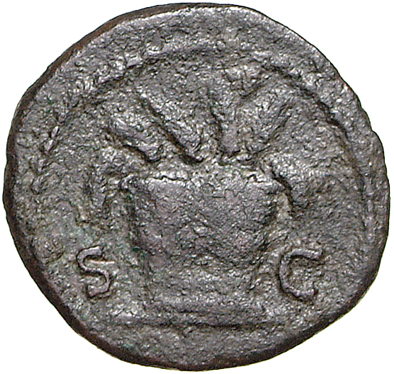 RIC II, Part 1 (second edition) Domitian 315 Domitian reverse, Modius and corn-ears