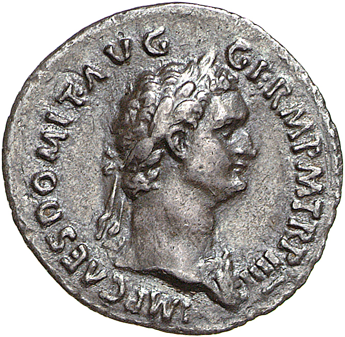 RIC II, Part 1 (second edition) Domitian 326 Domitian obverse, Bust of Domitian, laureate, right with aegis