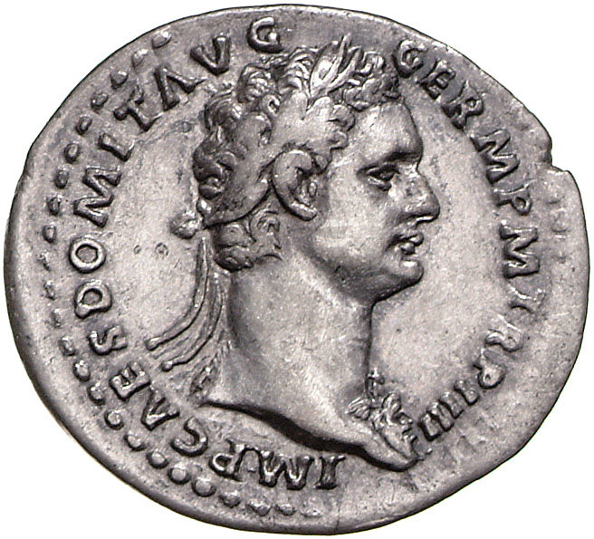 RIC II, Part 1 (second edition) Domitian 334 Domitian obverse, Bust of Domitian, laureate, right with aegis