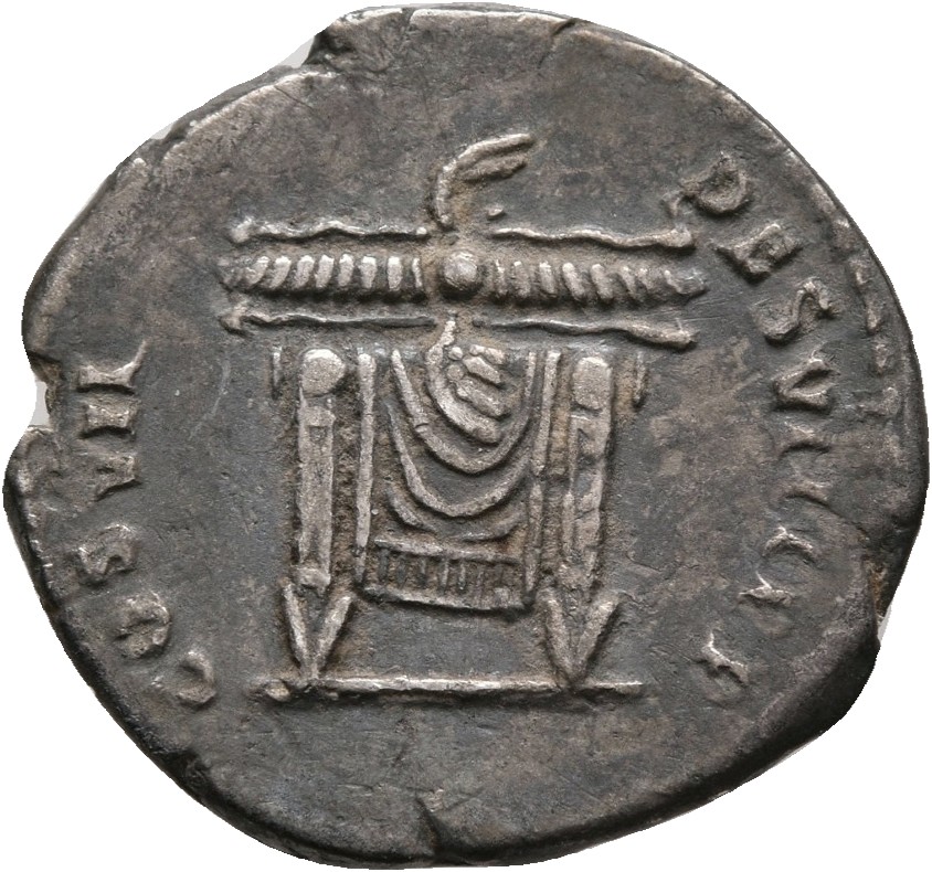 RIC II, Part 1 (second edition) Domitian 34 Domitian reverse, Square seat, draped; winged thunderbolt above