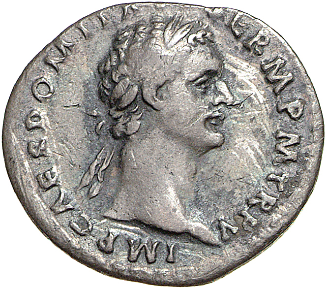 RIC II, Part 1 (second edition) Domitian 343 Domitian obverse, Head of Domitian, laureate, right