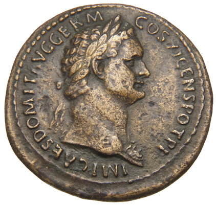 RIC II, Part 1 (second edition) Domitian 351 Domitian obverse, Bust of Domitian, laureate, right with aegis
