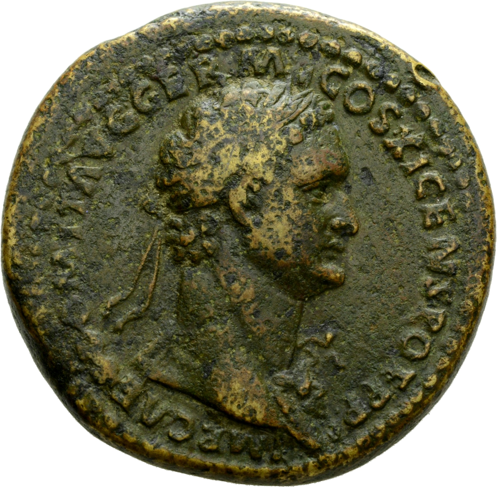 RIC II, Part 1 (second edition) Domitian 356 Domitian obverse, Bust of Domitian, laureate, right with aegis