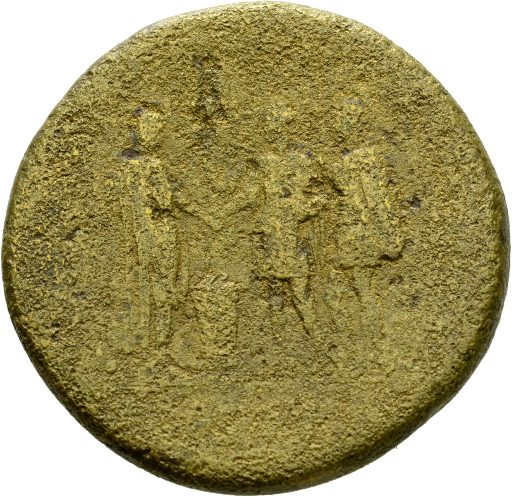 RIC II, Part 1 (second edition) Domitian 359 Domitian reverse, Domitian standing right clasping hands with officer left, o...