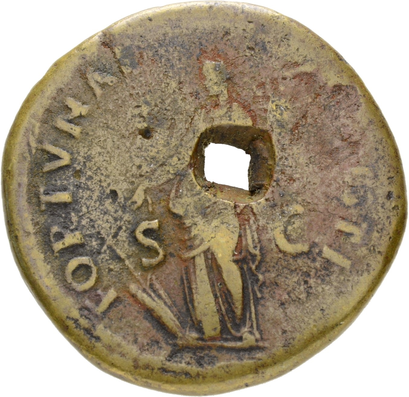 RIC II, Part 1 (second edition) Domitian 370 Domitian reverse, Fortuna standing left, holding rudder and cornucopiae