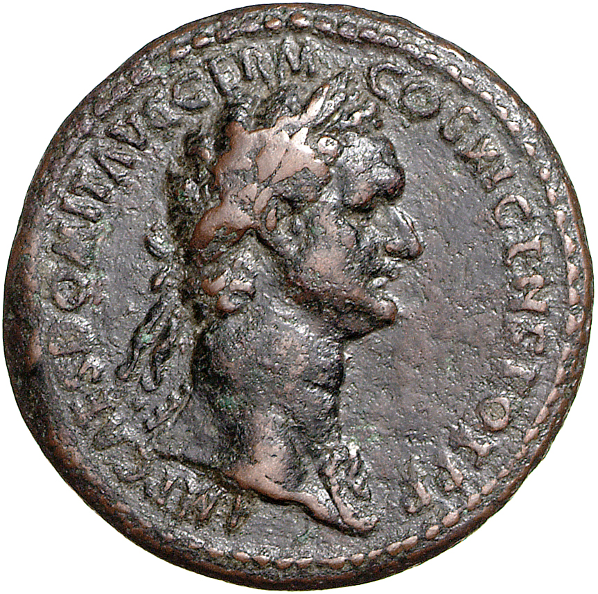 RIC II, Part 1 (second edition) Domitian 385 Domitian obverse, Bust of Domitian, laureate, right with aegis