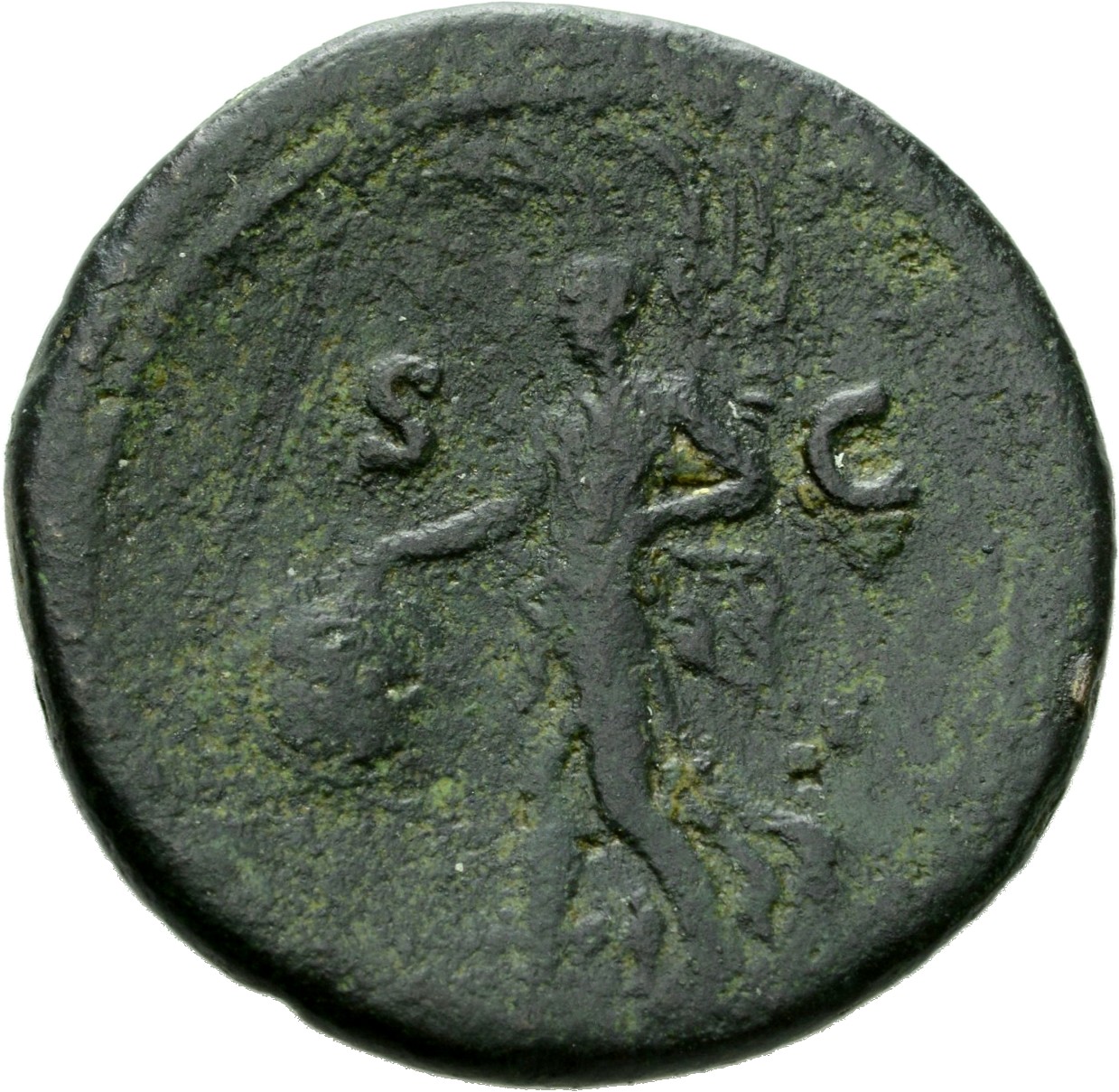 RIC II, Part 1 (second edition) Domitian 388 Domitian reverse, Victory advancing left, holding shield inscribed S P Q R