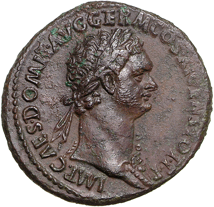 RIC II, Part 1 (second edition) Domitian 388 Domitian obverse, Bust of Domitian, laureate, right with aegis