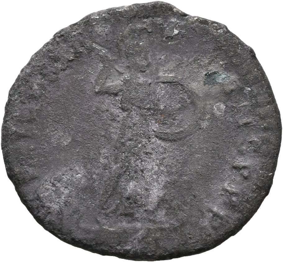 RIC II, Part 1 (second edition) Domitian 392 Domitian reverse, Minerva standing right on top of rostral column, holding sp...