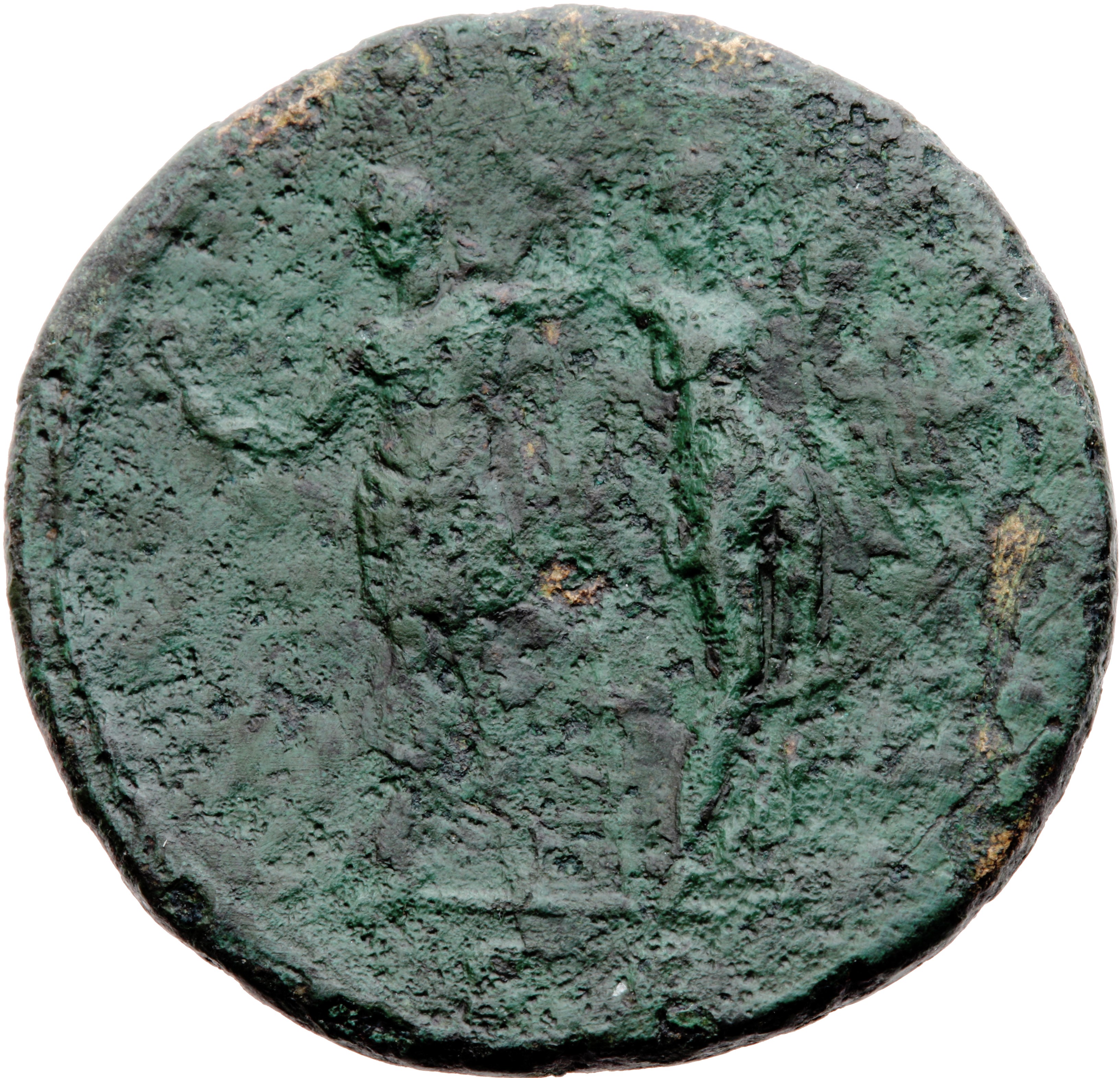 RIC II, Part 1 (second edition) Domitian 404 Domitian reverse, Domitian standing left, holding thunderbolt and spear, bein...