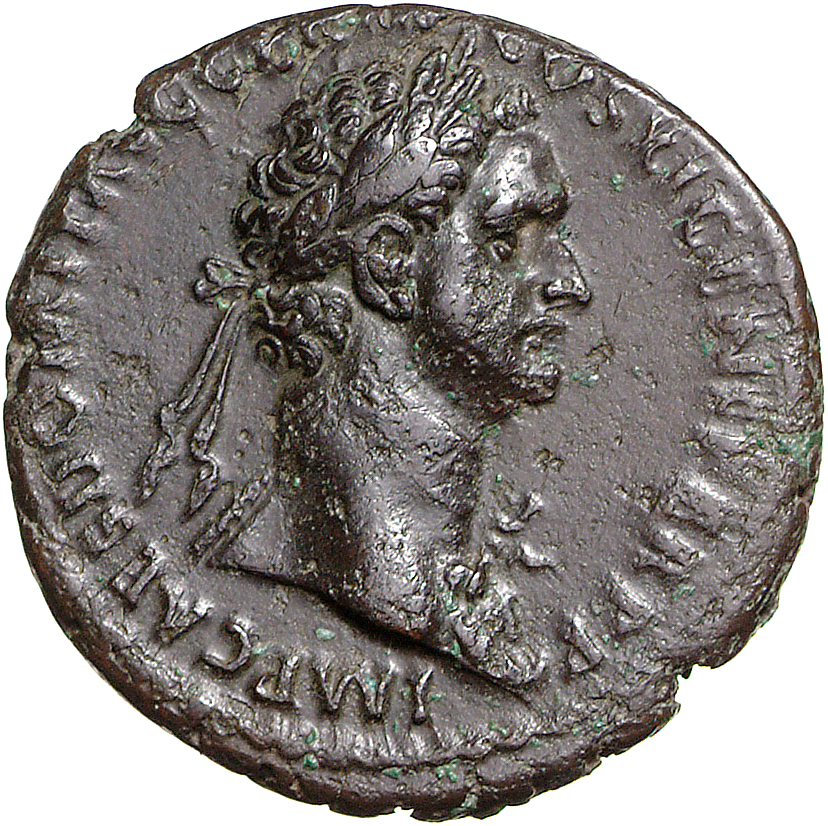 RIC II, Part 1 (second edition) Domitian 422 Domitian obverse, Bust of Domitian, laureate, right with aegis