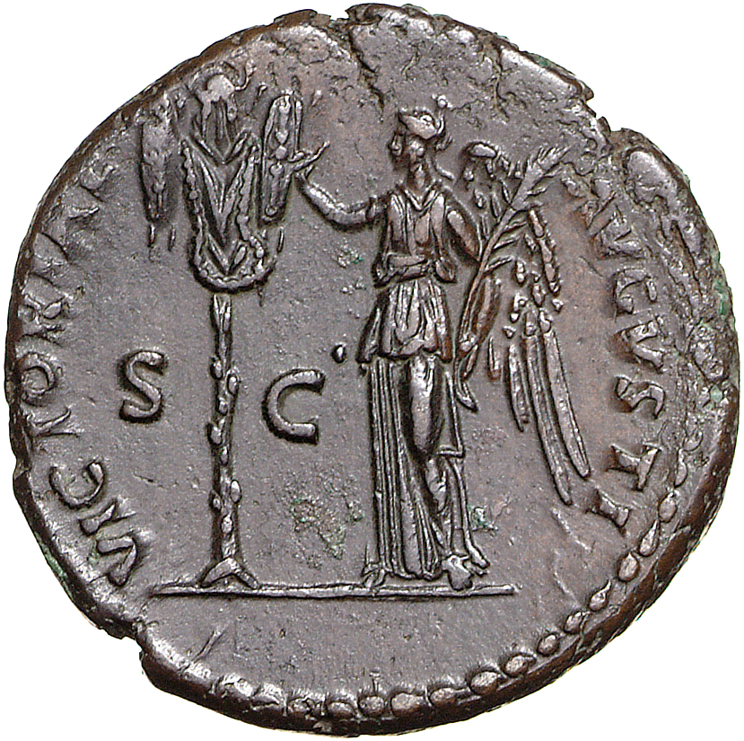 RIC II, Part 1 (second edition) Domitian 422 Domitian reverse, Victory standing left, holding palm in left and with right ...