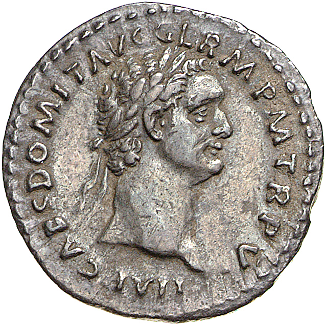 RIC II, Part 1 (second edition) Domitian 429 Domitian obverse, Head of Domitian, laureate, right