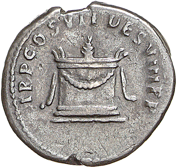 RIC II, Part 1 (second edition) Domitian 43 Domitian reverse, Garlanded and lighted altar