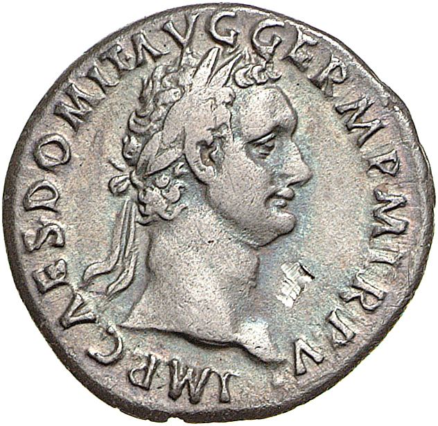 RIC II, Part 1 (second edition) Domitian 439 Domitian obverse, Head of Domitian, laureate, right