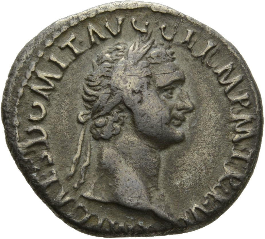 RIC II, Part 1 (second edition) Domitian 447 Domitian obverse, Head of Domitian, laureate, right