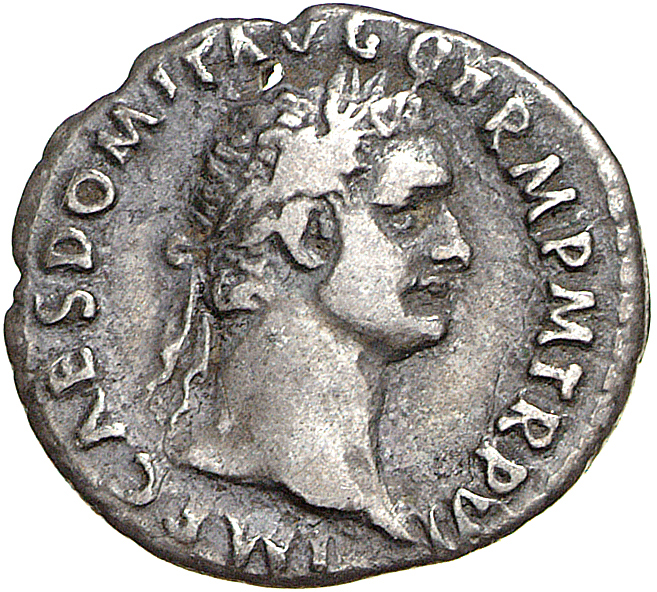 RIC II, Part 1 (second edition) Domitian 448 Domitian obverse, Head of Domitian, laureate, right