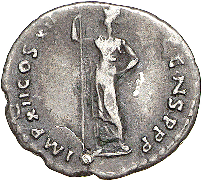 RIC II, Part 1 (second edition) Domitian 448 Domitian reverse, Minerva standing left, holding spear