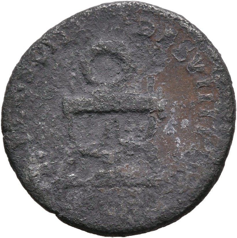 RIC II, Part 1 (second edition) Domitian 46 Domitian reverse, Wreath above curule chair