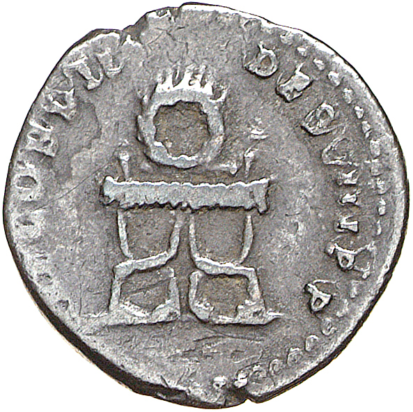 RIC II, Part 1 (second edition) Domitian 48 Domitian reverse, Wreath above curule chair