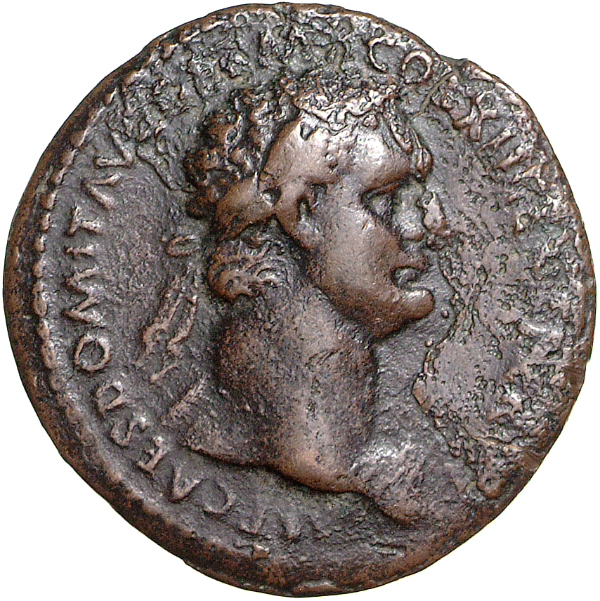RIC II, Part 1 (second edition) Domitian 485 Domitian obverse, Bust of Domitian, laureate, right with aegis