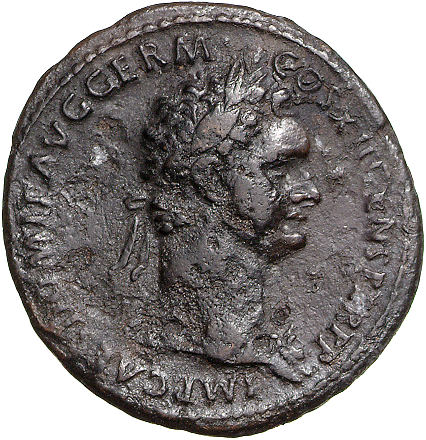 RIC II, Part 1 (second edition) Domitian 486 Domitian obverse, Bust of Domitian, laureate, right with aegis