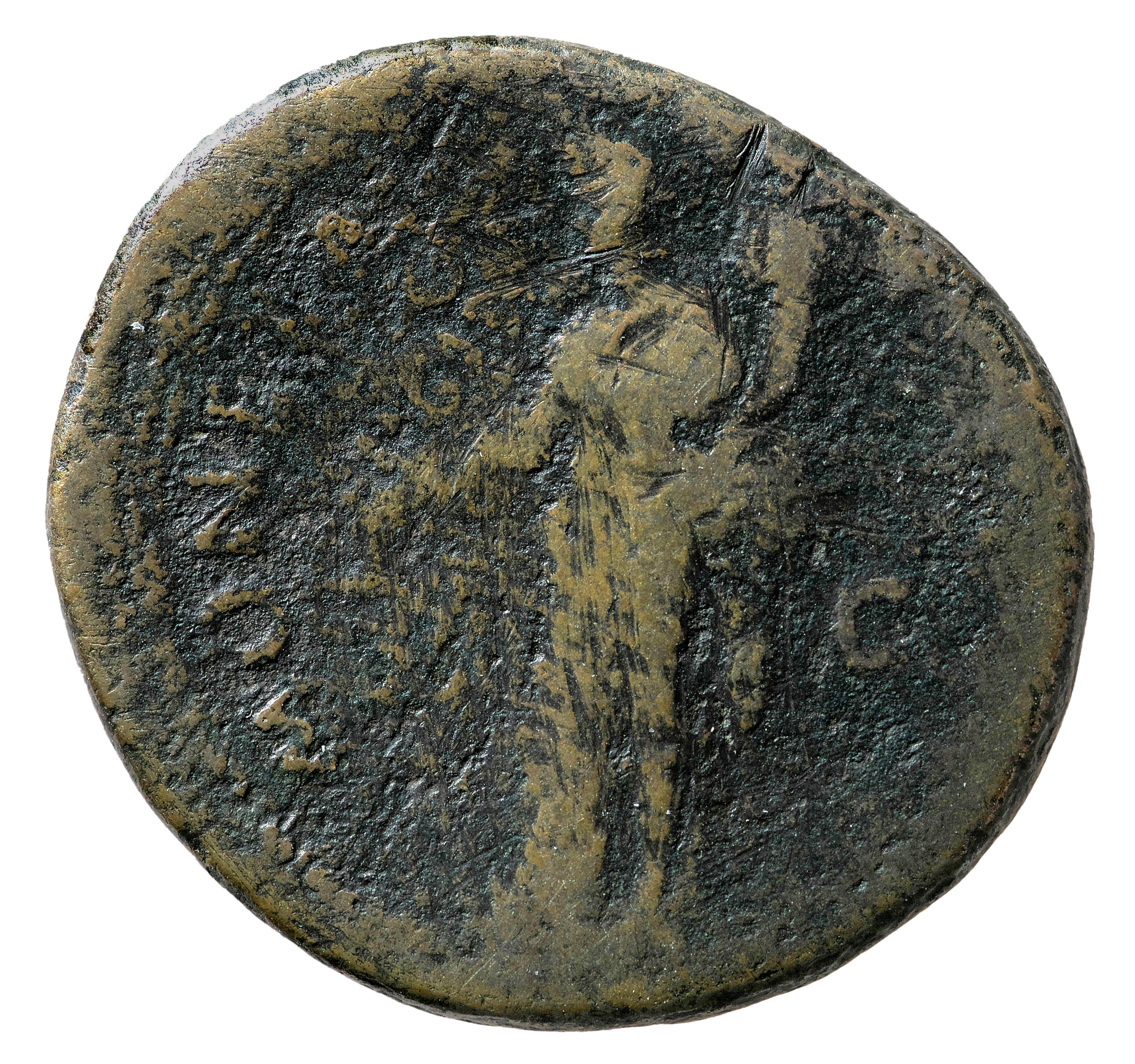 RIC II, Part 1 (second edition) Domitian 493 Domitian reverse, Moneta standing left, holding scales in right hand and corn...